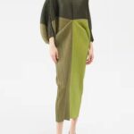 Pleated Colored Blocked Kimono