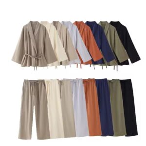 2 pc Kimono Co ord Set White - Image 3