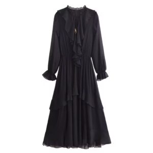 Black Ruffled Dress