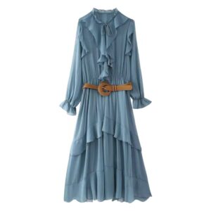 Long Sleeve Ruffled Dress
