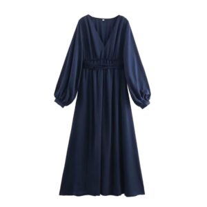 Deep Navy V-Neck Dress