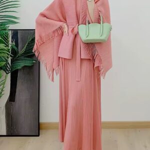 Pleated 2pc Kimono light pink
