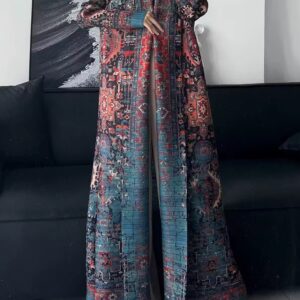 Printed Pleated Overlays Crimson Gradient - Image 3